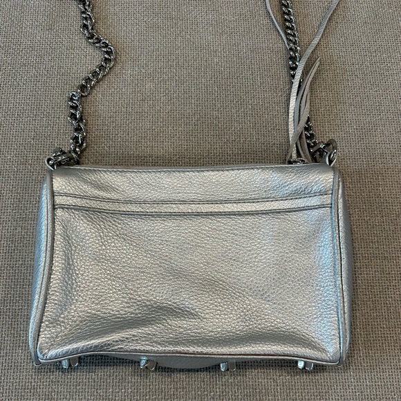 Rebecca Minkoff Silver Leather Crossbody Bag - Picture 5 of 11